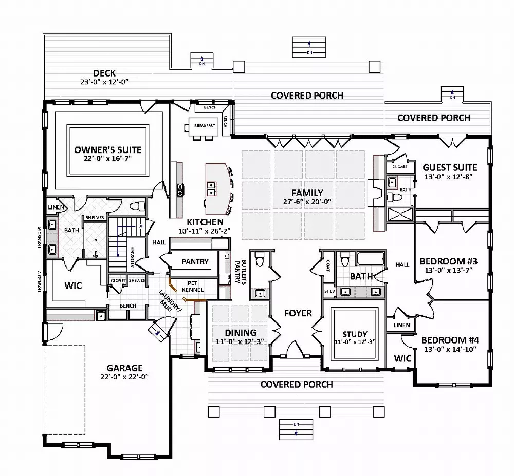 Open Floor Plan Craftsman Style House Plan 4889: Riverbend - 4889